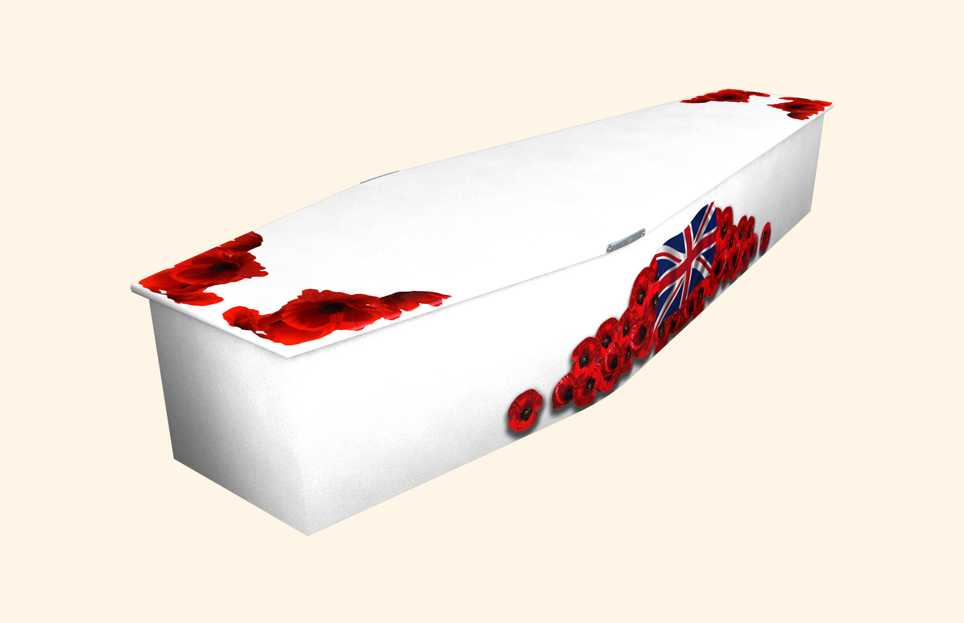 Pure Poppies design on a traditional coffin